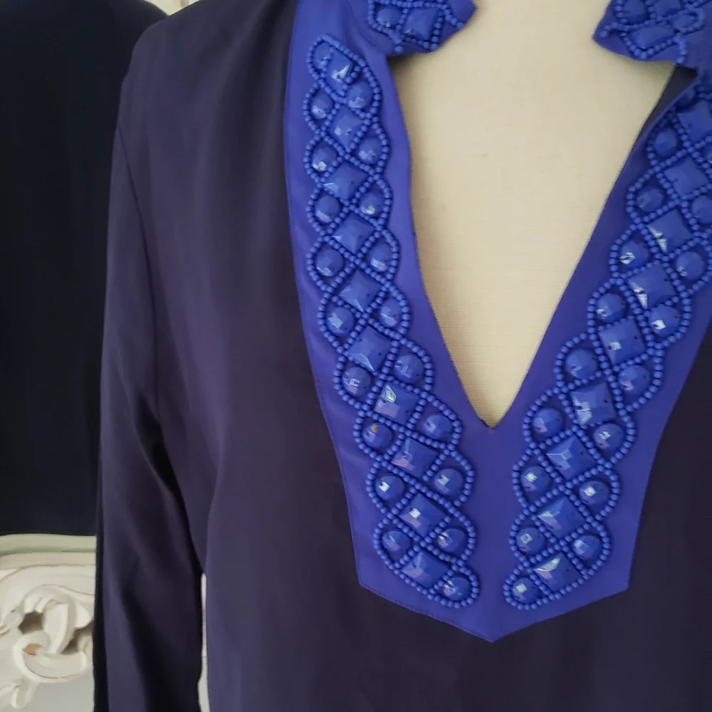 Sail to Sable Navy Blue Midi Dress with Royal Blue Accents - Picture 3 of 7
